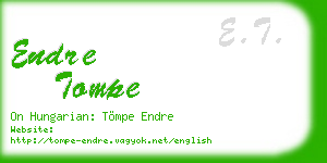 endre tompe business card